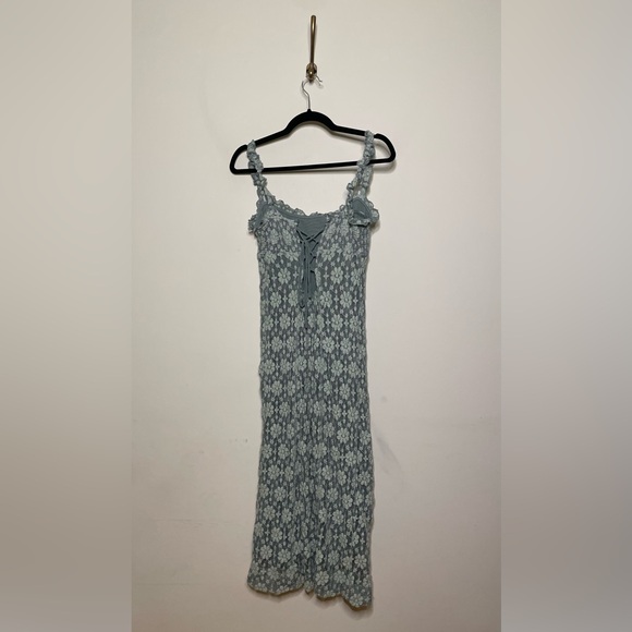 Free People Lucinda Lace Midi Dress in Lilypad Combo - Picture 8 of 8
